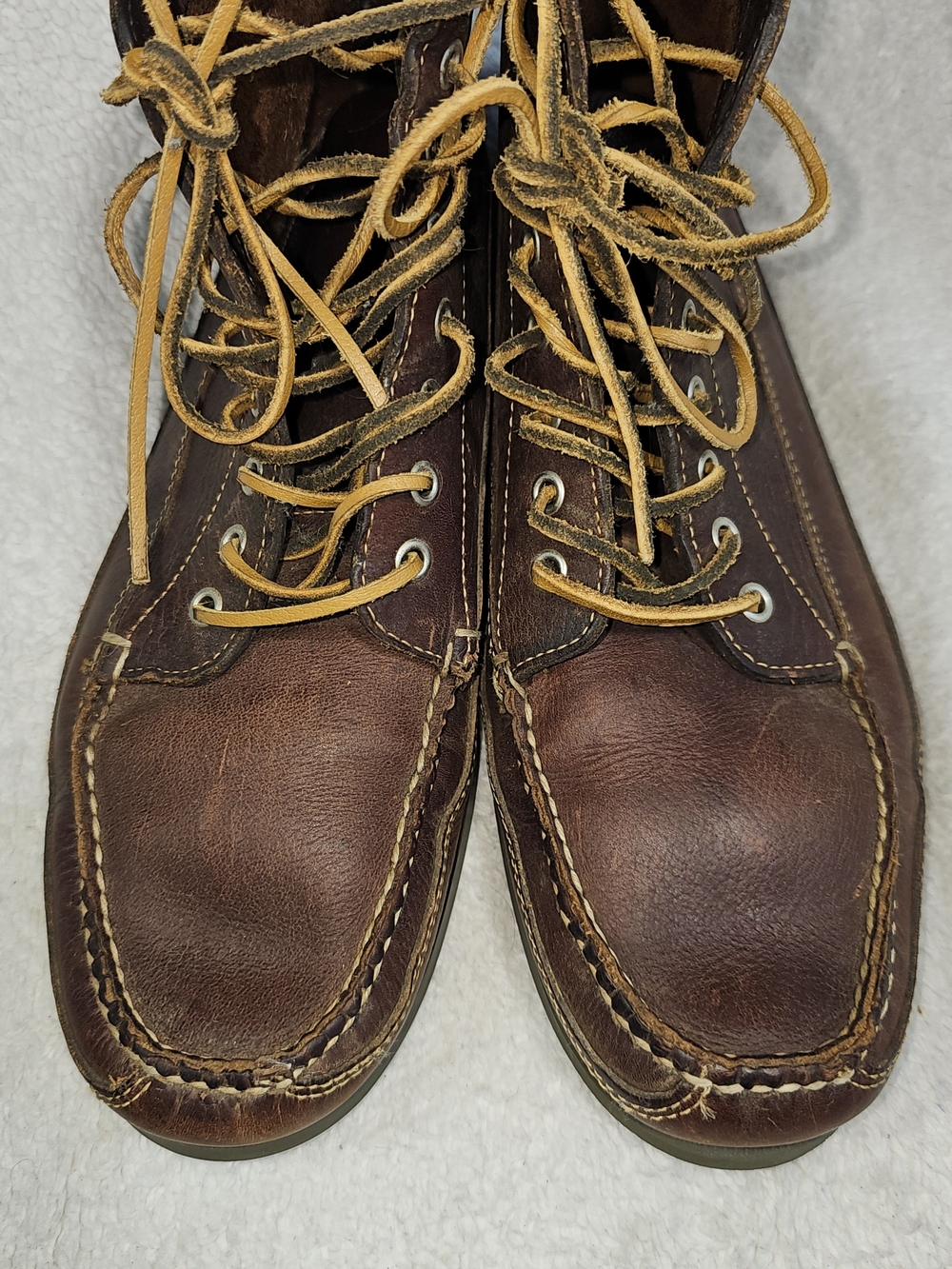 L.L. Bean Handsewn Moccasins, Ranger Moc Signature Leather Boots Men's 12 D. - Picture 9 of 16